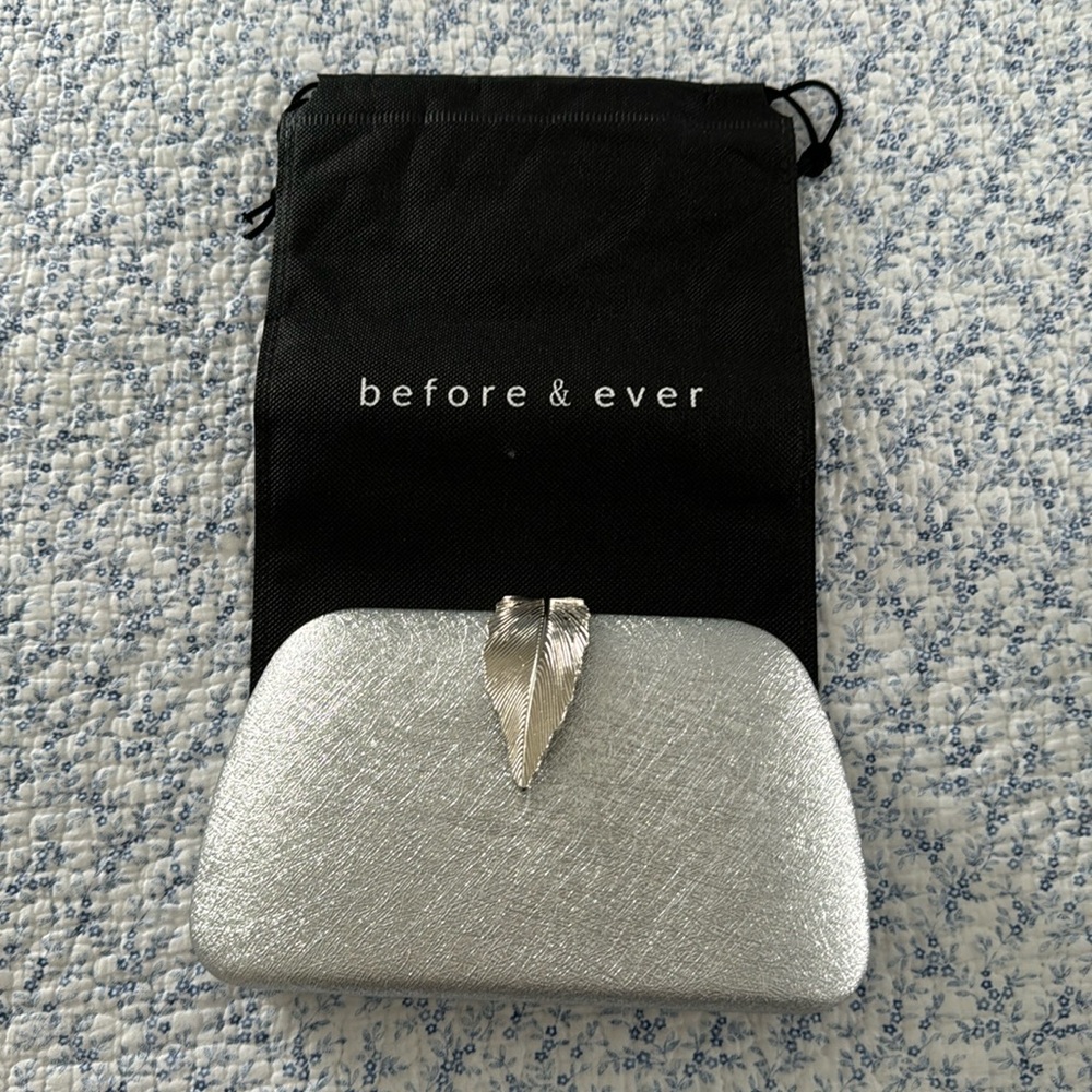 Before and ever silver evening bag